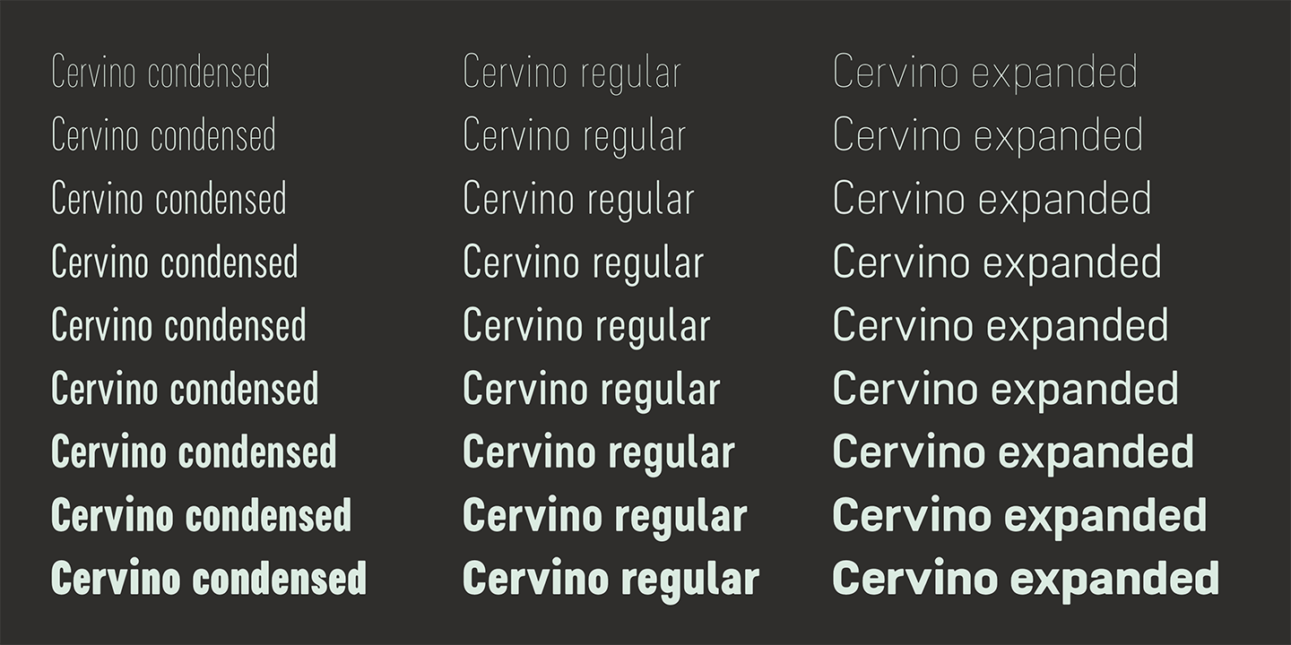 Przykład czcionki Cervino Condensed Medium Condensed